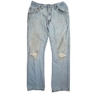 Y2K VTG Levis 517 Mens Bootcut Jeans Light Wash Distressed Denim 32x30